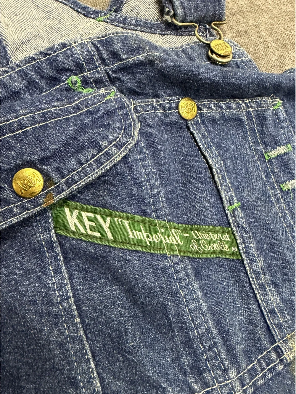 Vintage Blue Denim Overalls with Adjustable Straps 44x30